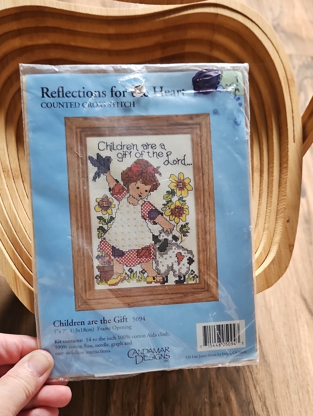 "Children are A Gift From God" Cross Stitch Pattern - Blue